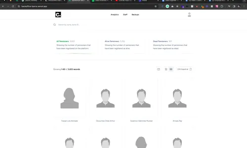 How I designed and built a pensioners management system — a Vue and Laravel dashboard for administering pensioner records from a controlled LASRRA dataset.